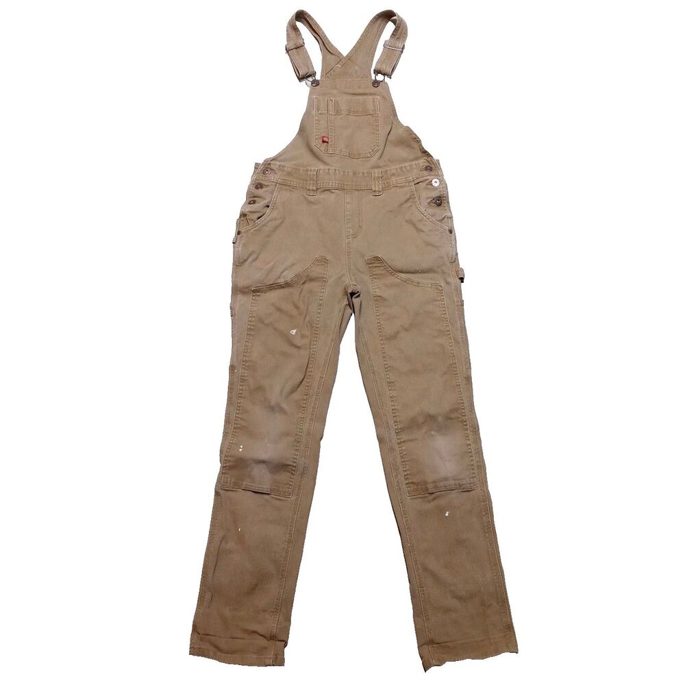 Dickies Double Knee Bib Duck Canvas Overalls Size XS Workwear Distressed